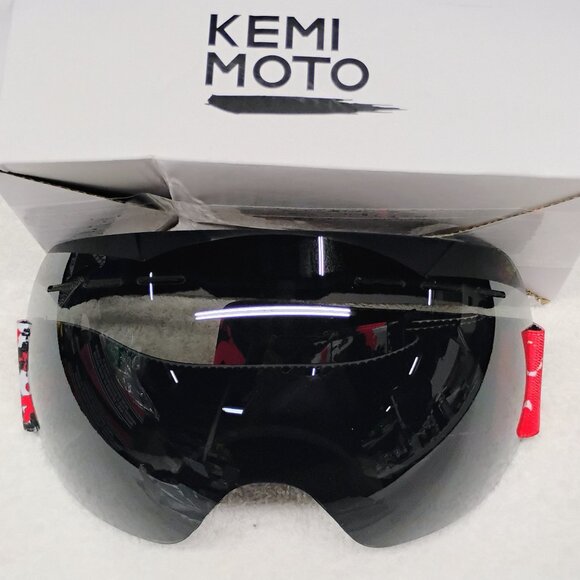 Kemi Moto Snowboard Motorcycle Riding Dark Tinted Goggles Motorsports - Picture 1 of 6